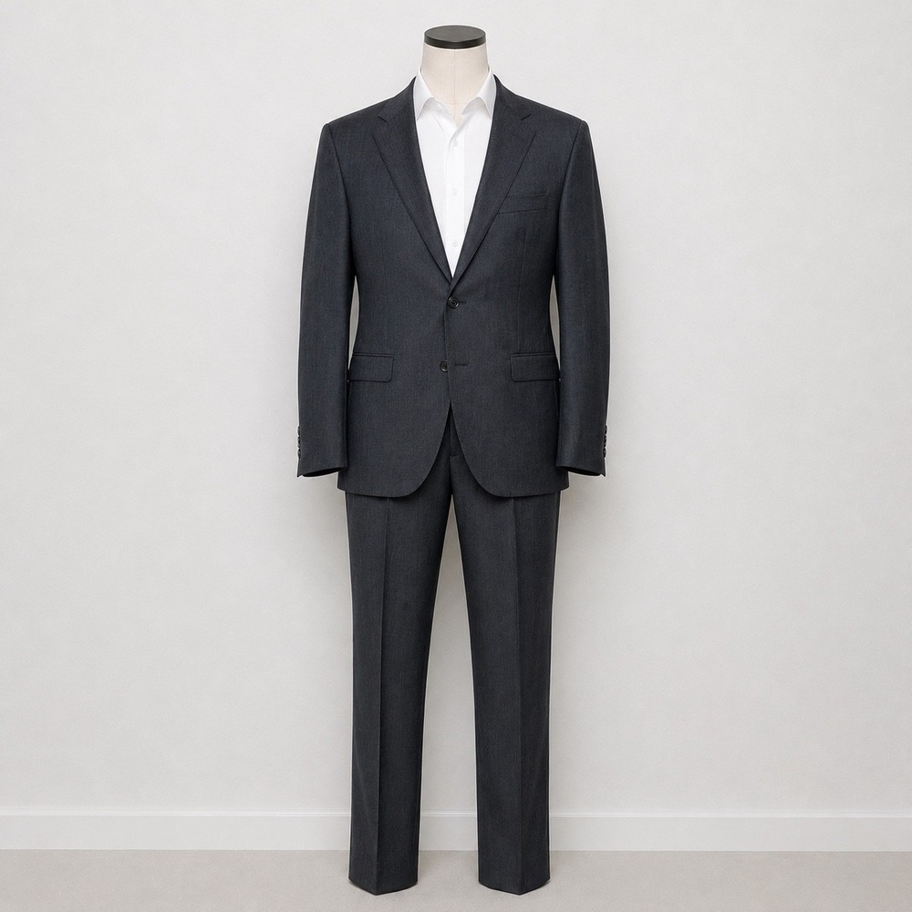 Jos A Bank Travelers Collection Mens 52R 48R Charcoal Grey 100% Wool Suit 2pc